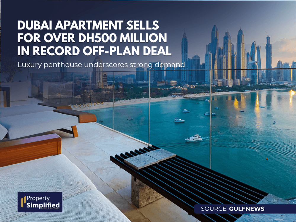 Dubai Apartment Sells for Over AED 500 Million in Record Off-Plan Deal